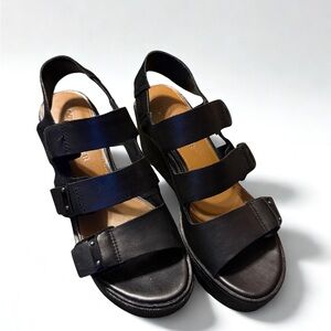 Donald J. Pliner Black Wedge Sandals